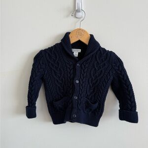 ralph lauren navy blue cable knit sweater cardigan shawl baby 24m